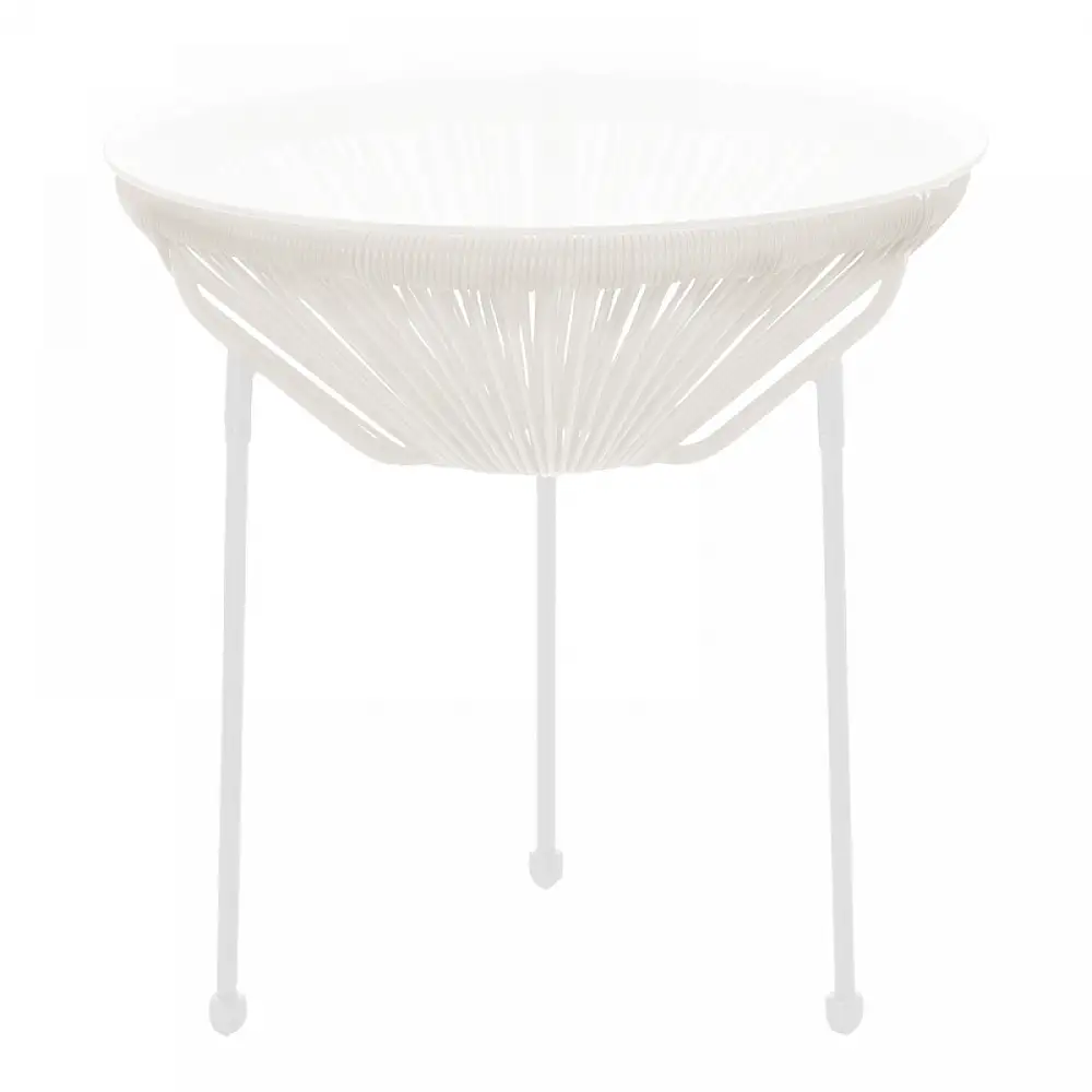 Τραπέζι Acapulco pakoworld μεταλλο-pe rattan σε λευκή απόχρωση Φ50x52εκ