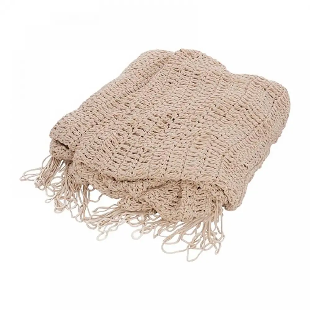 Δίχτυ σκίασης Shelto pakoworld μακραμέ poly-cotton σε μπεζ απόχρωση 400x400x27εκ