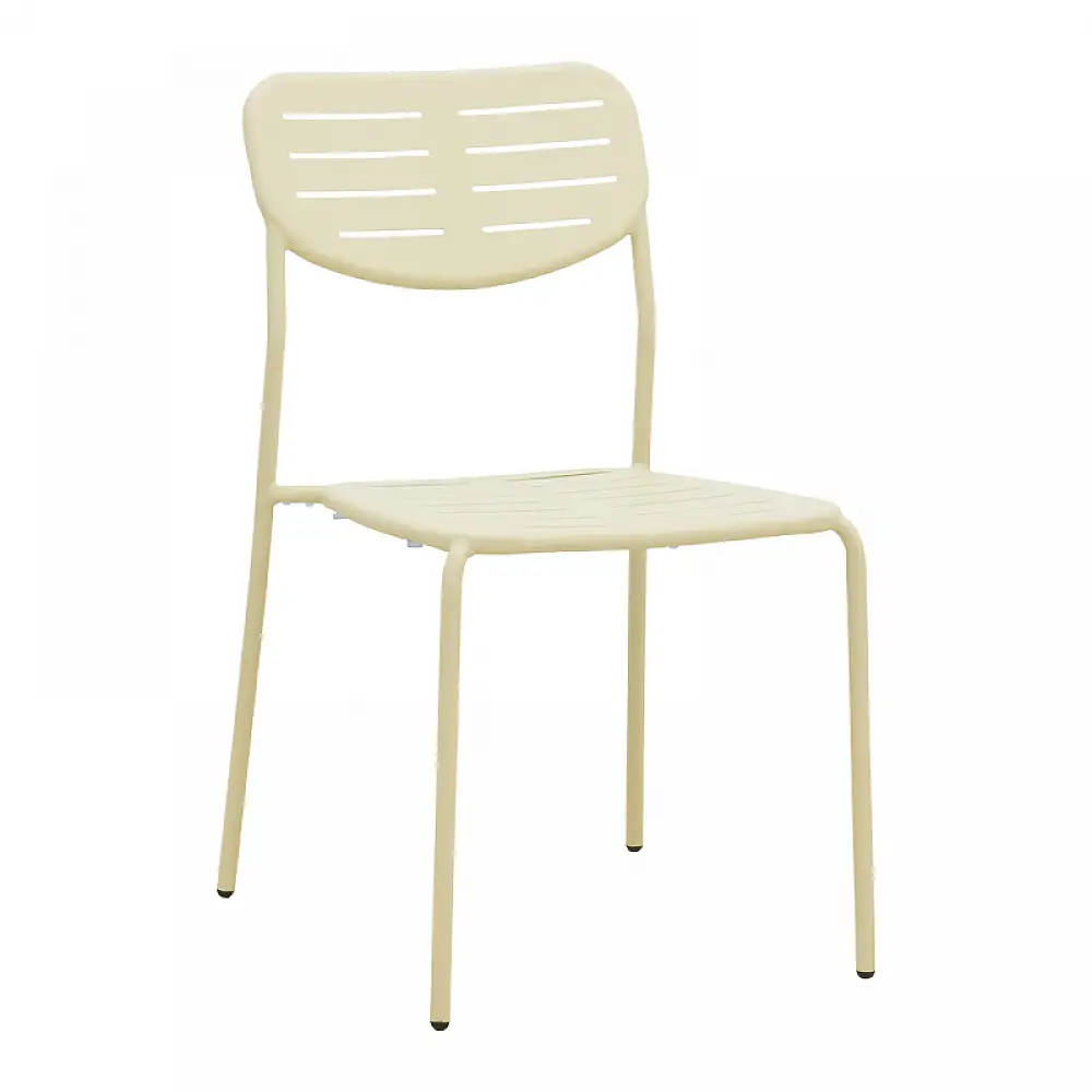 Καρέκλα Deraby pakoworld στοιβαζόμενη κρεμ μέταλλο 52.5x45.5x83εκ