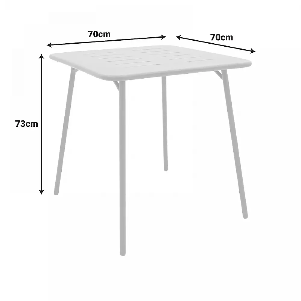 Τραπέζι Moraja pakoworld κρεμ μέταλλο 70x70x73εκ