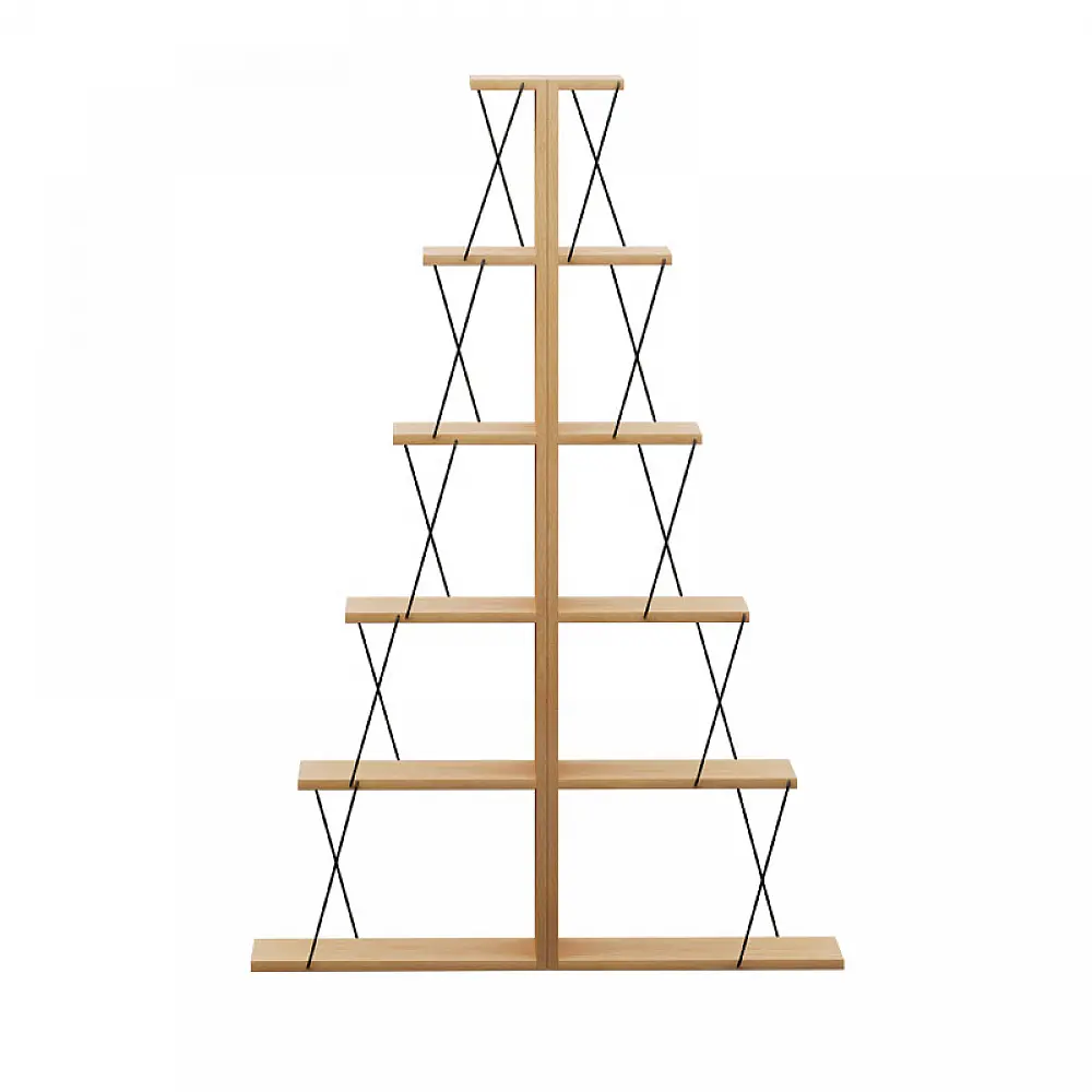 Βιβλιοθήκη mini Tars pakoworld sonoma-μαύρο 130x22x146εκ