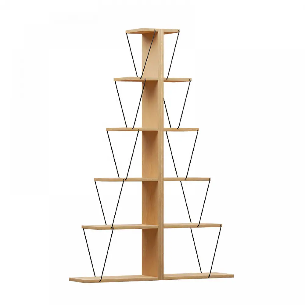 Βιβλιοθήκη mini Tars pakoworld sonoma-μαύρο 130x22x146εκ
