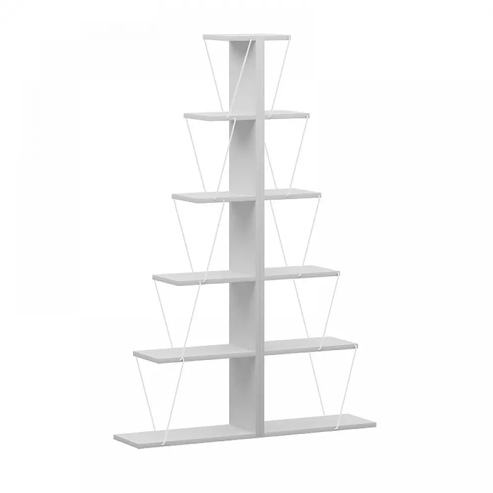Βιβλιοθήκη mini Tars pakoworld λευκό 130x22x146εκ