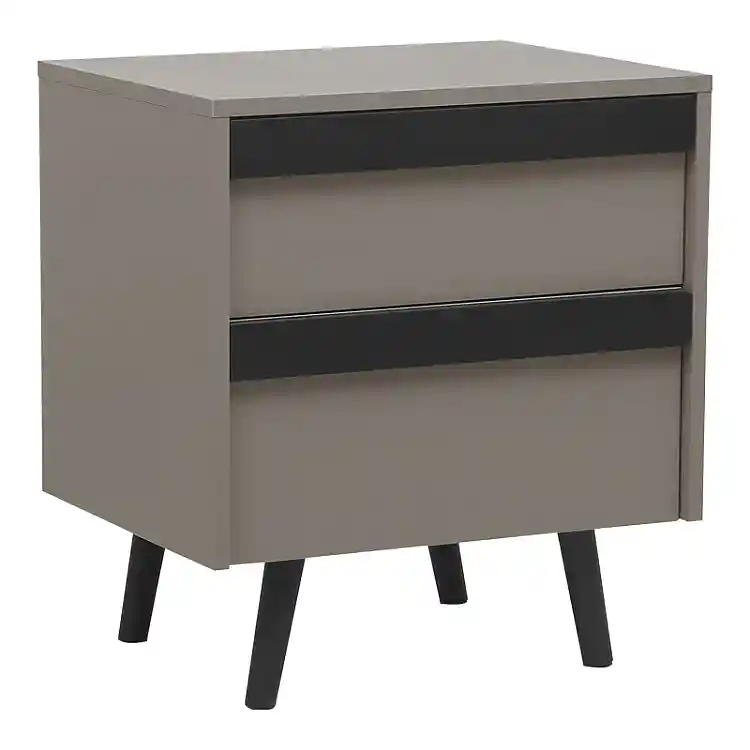 Κομοδίνο Nectra pakoworld taupe με μαύρο 50x40x56εκ