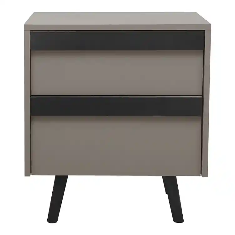 Κομοδίνο Nectra pakoworld taupe με μαύρο 50x40x56εκ