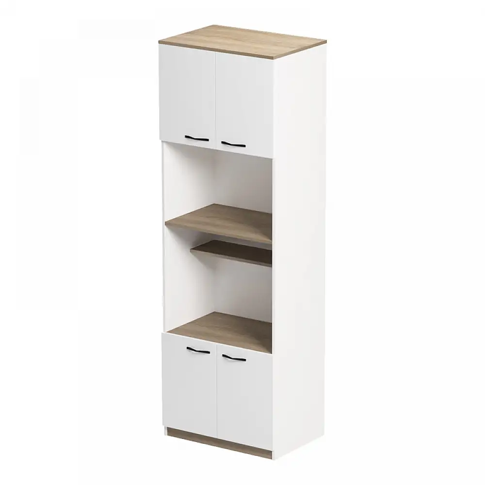Ντουλάπα κουζίνας Rowan pakoworld σε λευκή-sonoma απόχρωση 60x42x182εκ
