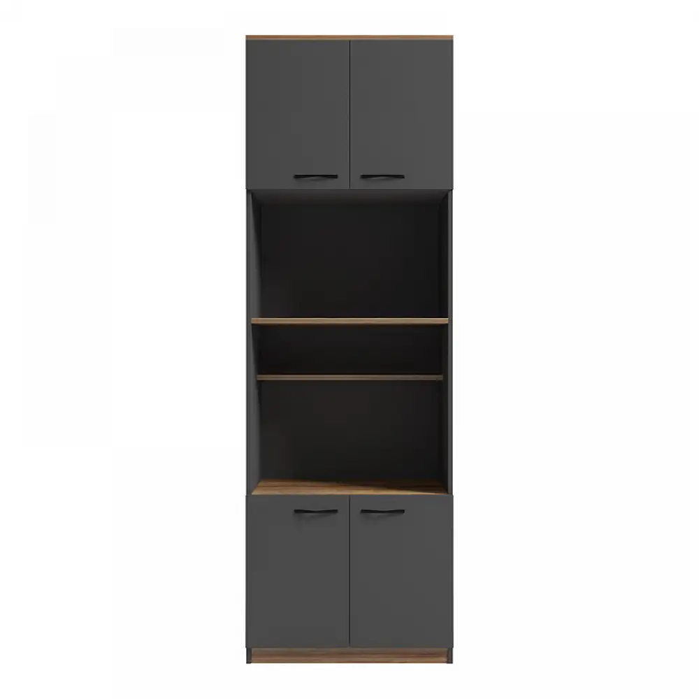 Ντουλάπα κουζίνας Rowan pakoworld σε ανθρακί-oak απόχρωση 60x42x182εκ