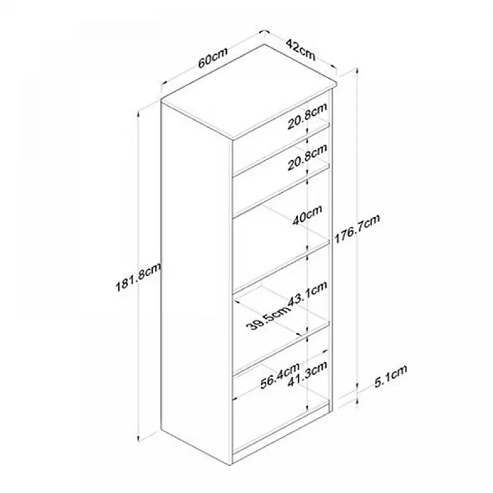 Ντουλάπα κουζίνας Rowan pakoworld σε ανθρακί-oak απόχρωση 60x42x182εκ