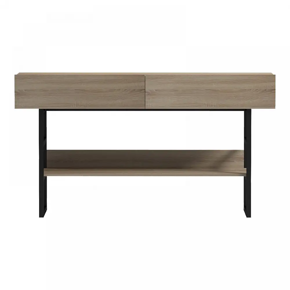 Κονσόλα Vien pakoworld σε sonoma-μαύρη απόχρωση 139x43x75.5εκ