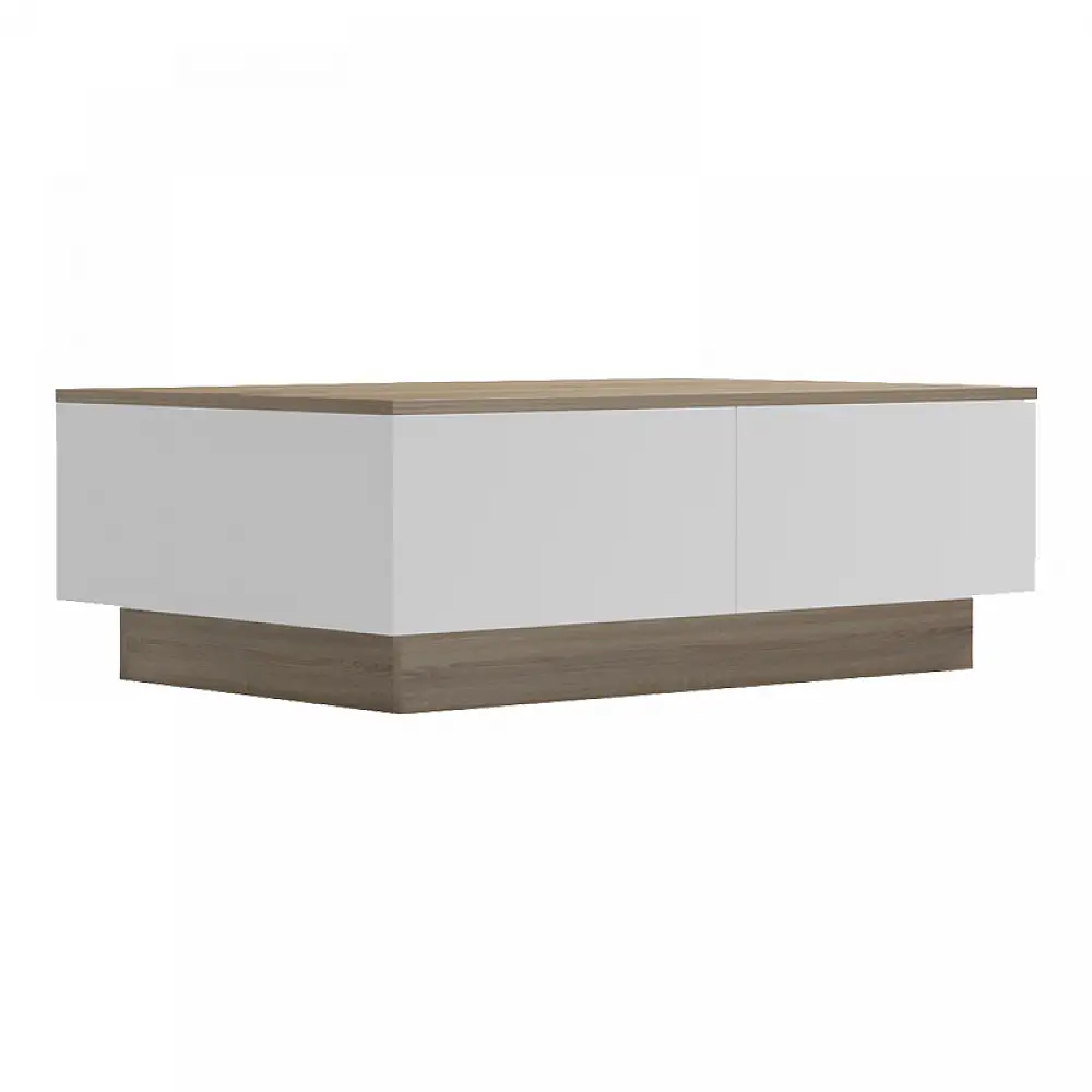 Τραπέζι σαλονιού Winey pakoworld σε sonoma-λευκή απόχρωση 90x60x31.5εκ