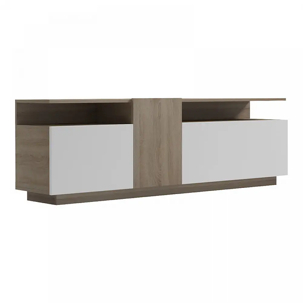 Έπιπλο τηλεόρασης Vendora pakoworld σε sonoma-λευκή απόχρωση 150x29.5x46.3εκ