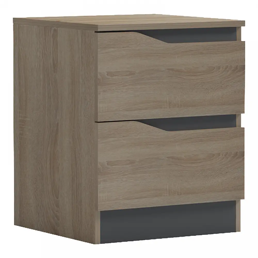 Κομοδίνο Verena pakoworld sonoma-ανθρακί 40x40x50εκ