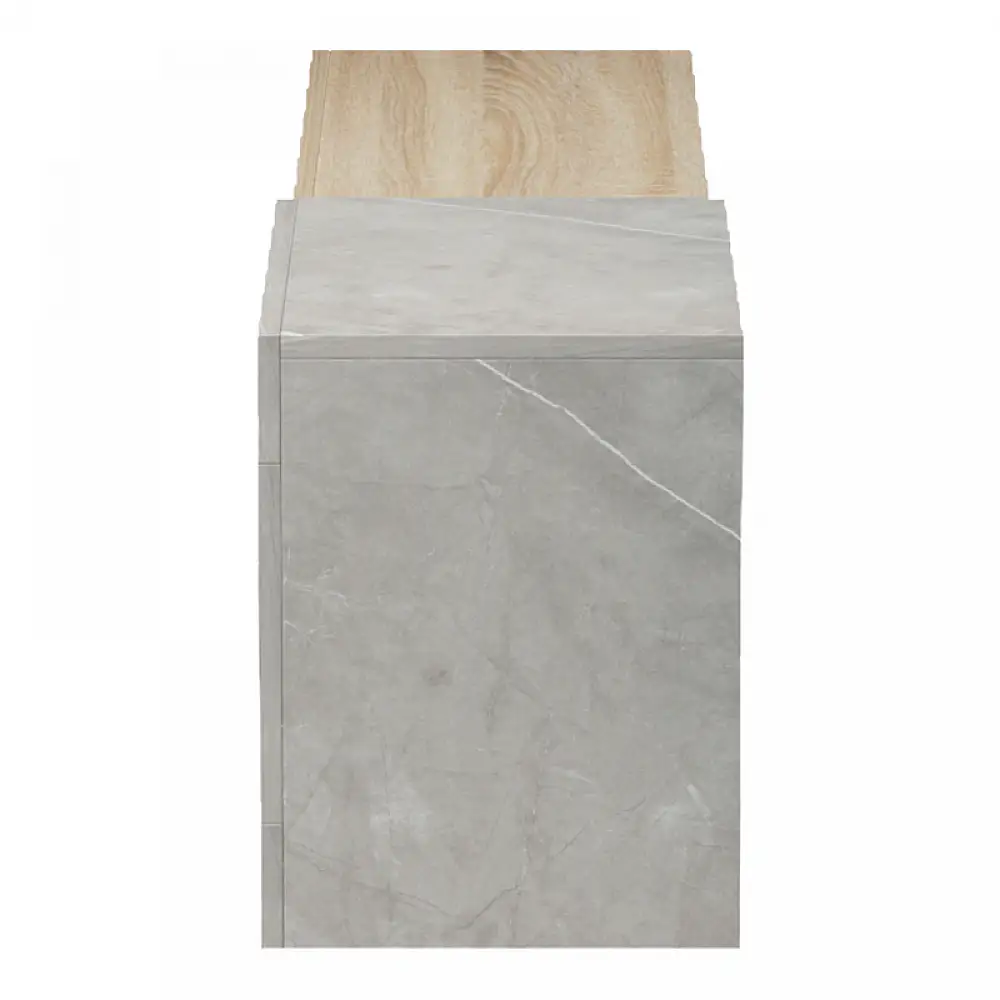 Έπιπλο τηλεόρασης επιτοίχιο Flato pakoworld sonoma-γκρι μπεζ όψη μαρμάρου 150x29.5x38.5εκ