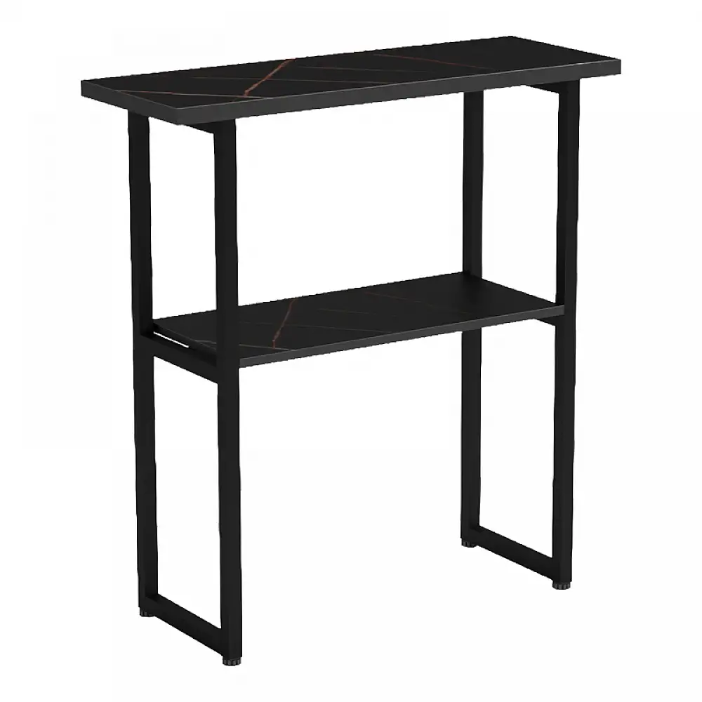 Κονσόλα Solain pakoworld μαύρο εφε μαρμάρου-μαύρο μέταλλο 79x29x85εκ