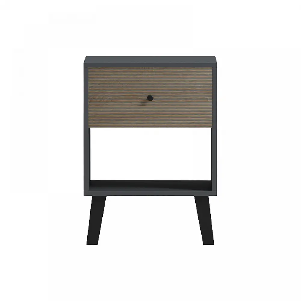 Κομοδίνο Tuscany pakoworld sonoma-ανθρακί 40x40x55εκ