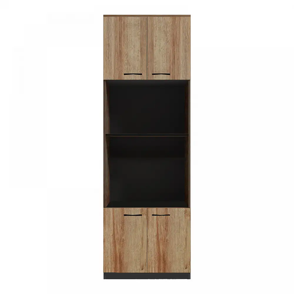 Ντουλάπα κουζίνας Rowan pakoworld σε ανθρακί-oak απόχρωση 60x42x182εκ