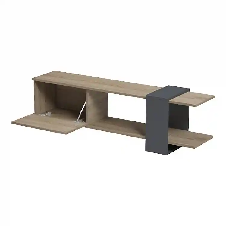 Έπιπλο τηλεόρασης Standi pakoworld σε sonoma-ανθρακί 120x25x36.8εκ