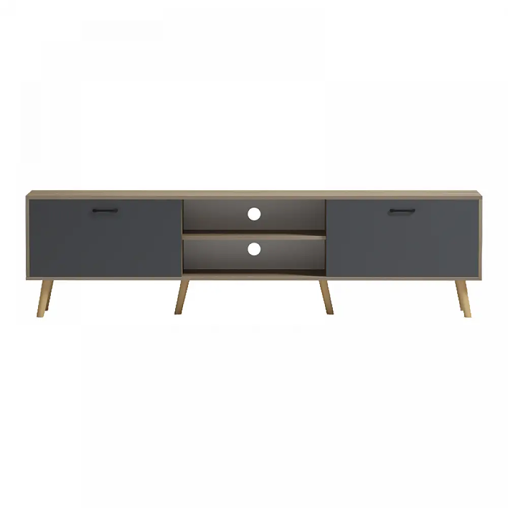 Έπιπλο τηλεόρασης Gorna pakoworld sonoma-ανθρακί 180x35x48.6εκ