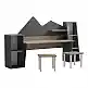 Παιδικό γραφείο με σκαμπο Dualto pakoworld sonoma-ανθρακί 180x30x93.6εκ