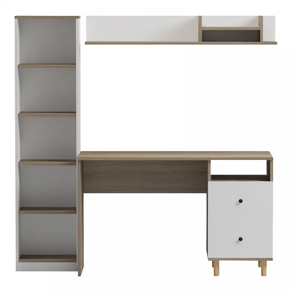 Σύνθεση γραφείου Kontor pakoworld sonoma-λευκό 120x50x160εκ