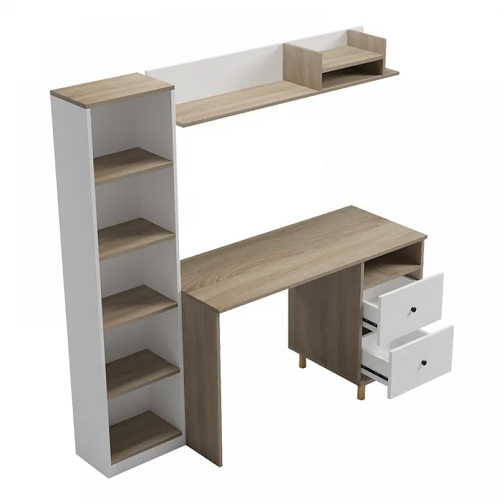 Σύνθεση γραφείου Kontor pakoworld sonoma-λευκό 120x50x160εκ