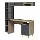 Σύνθεση γραφείου Kontor pakoworld sonoma-ανθρακί 120x50x160εκ