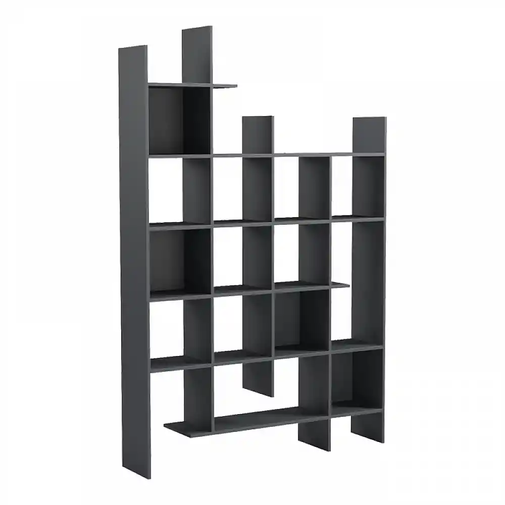 Βιβλιοθήκη Manco pakoworld ανθρακί 122x25.5x188εκ