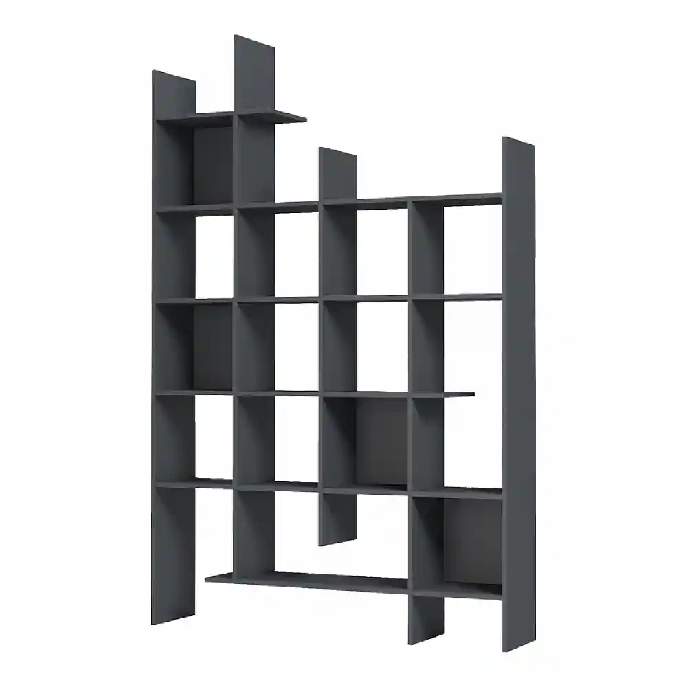 Βιβλιοθήκη Manco pakoworld ανθρακί 122x25.5x188εκ