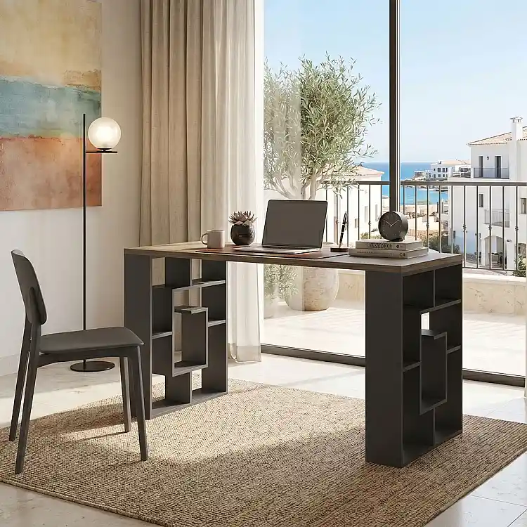 Γραφείο εργασίας Lovet pakoworld ανθρακί-sonoma 140x60x72εκ