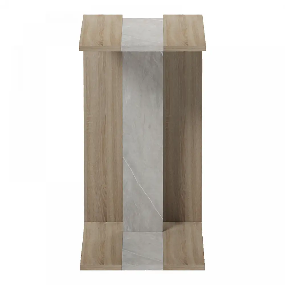 Βοηθητικό τραπέζι Muju pakoworld sonoma- μπεζ οψη μαρμάρου  30x40x55εκ