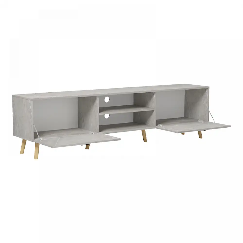 Έπιπλο τηλεόρασης Gorna pakoworld μπεζ εφέ μαρμάρου 180x35x48.6εκ