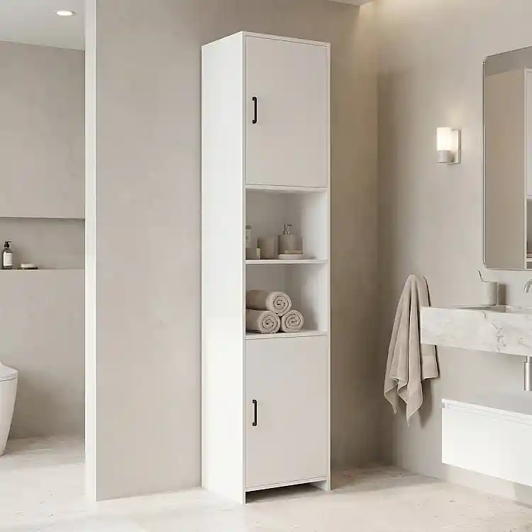 Ντουλάπι-στήλη Perlina pakoworld λευκό 40x32x175εκ