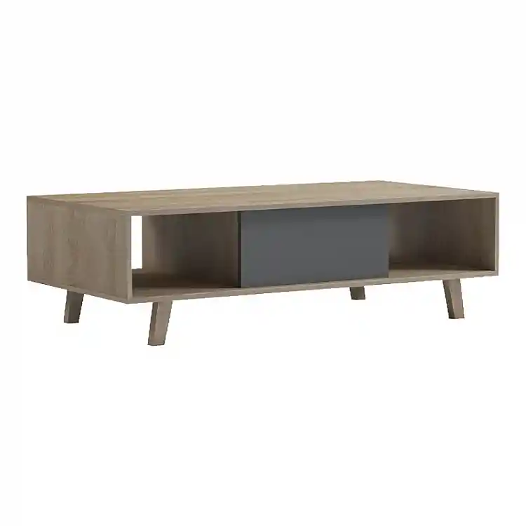 Τραπέζι σαλονιού Elonza pakoworld sonoma-ανθρακί 120x60x36εκ