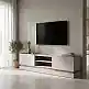 Έπιπλο τηλεόρασης Wendo pakoworld taupe-sonoma 200x37x47εκ