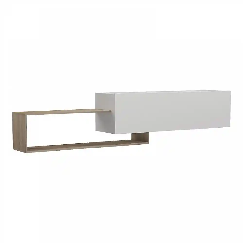 Έπιπλο τηλεόρασης επιτοίχιο Olande pakoworld sonoma-λευκό 210x35x48εκ