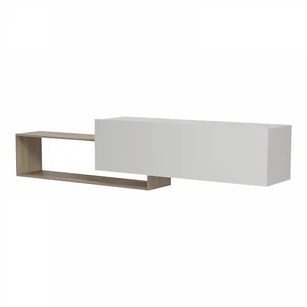 Έπιπλο τηλεόρασης επιτοίχιο Olande pakoworld sonoma-λευκό 210x35x48εκ