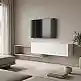 Έπιπλο τηλεόρασης επιτοίχιο Olande pakoworld sonoma-λευκό 210x35x48εκ