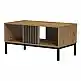 Τραπέζι σαλονιού Delanka pakoworld oak-μαύρο 92x50x46εκ