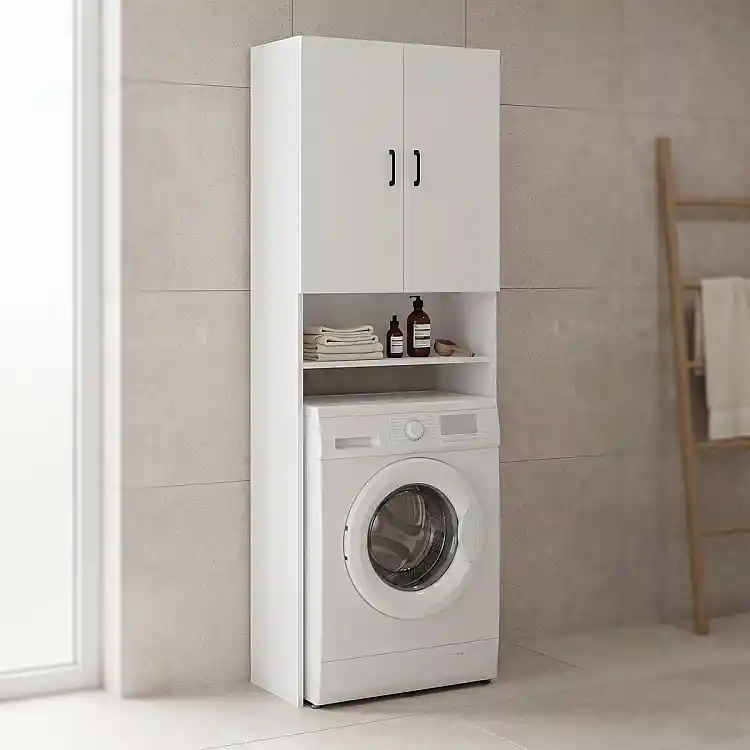 Έπιπλο πλυντηρίου Tzelio pakoworld λευκό 65x30x180εκ