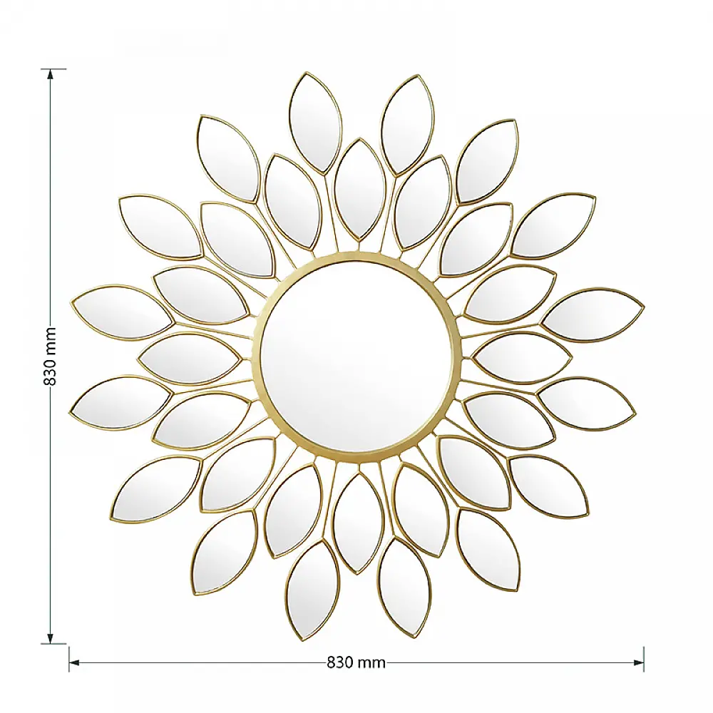 Καθρέπτης Flower pakoworld χρυσό 83x2.5x83εκ