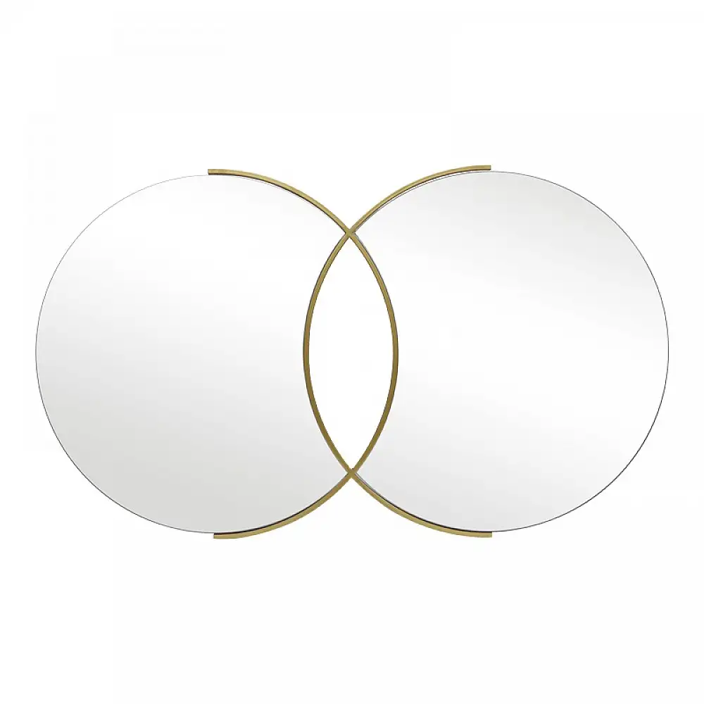 Καθρέπτης διπλός Miryata pakoworld μέταλλο σε χρυσή απόχρωση 105x3x60εκ