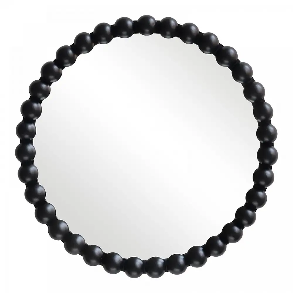 Καθρέπτης Specio pakoworld ξύλο σε μαύρη απόχρωση Φ60x4.5εκ