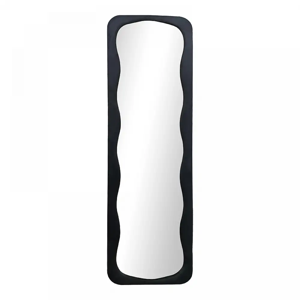 Καθρέπτης δαπέδου Lezour pakoworld βελούδο σε μαύρη απόχρωση 50x5x170εκ