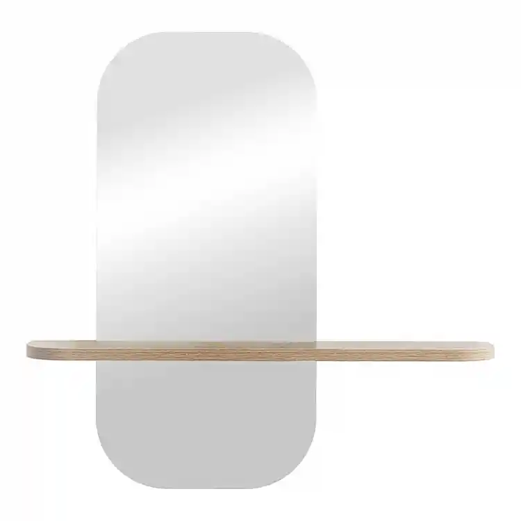 Καθρέπτης Lunaria pakoworld MDF σε φυσική απόχρωση 60x11.5x60εκ