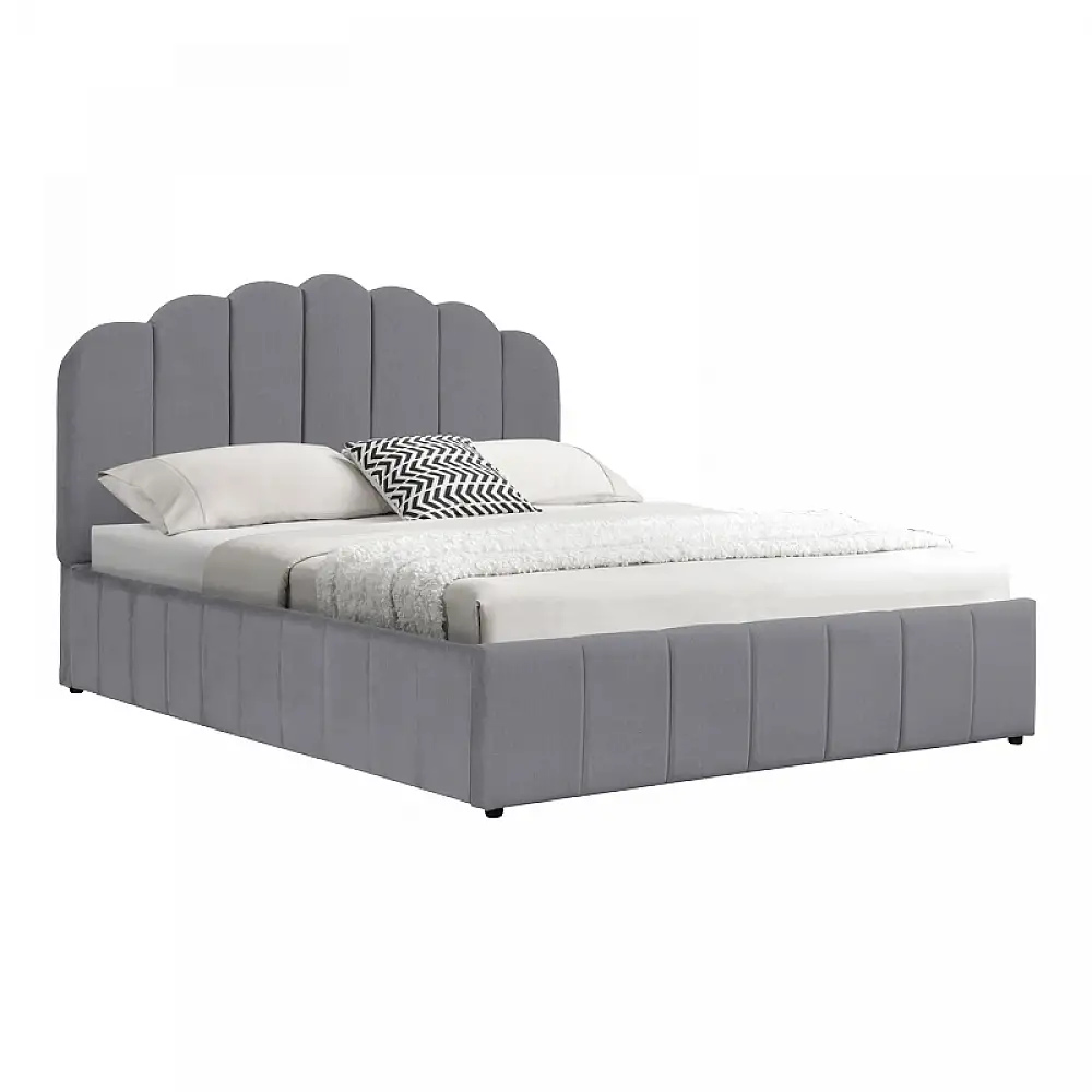 Κρεβάτι Tatiana pakoworld ύφασμα γκρι με αποθηκευτικό χώρο 120x200εκ