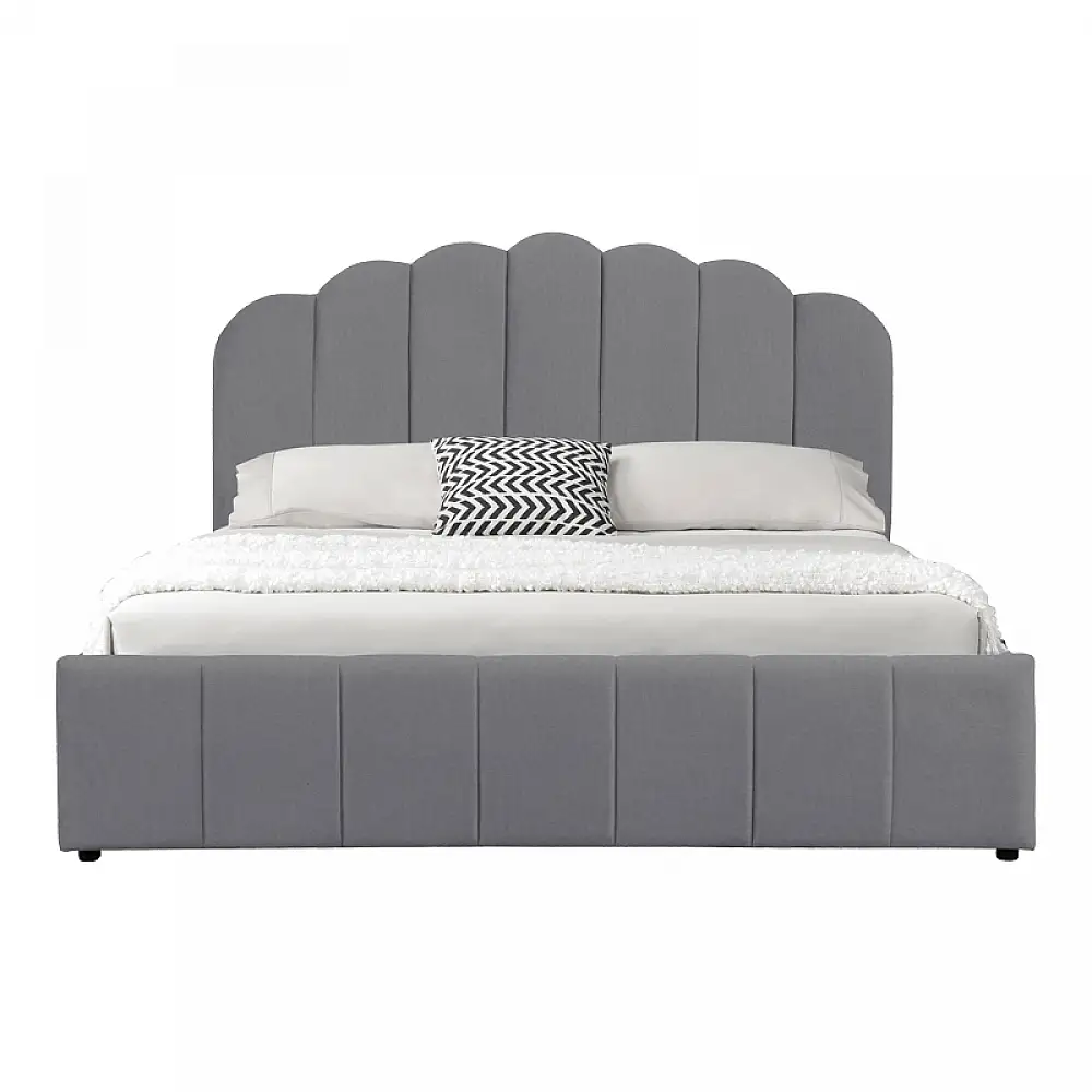 Κρεβάτι Tatiana pakoworld ύφασμα γκρι με αποθηκευτικό χώρο 120x200εκ