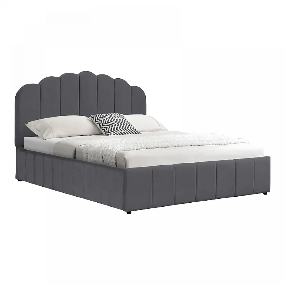 Κρεβάτι Tatiana pakoworld ύφασμα ανθρακί με αποθηκευτικό χώρο 120x200εκ