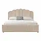 Κρεβάτι Tatiana pakoworld βελούδο μπεζ με αποθηκευτικό χώρο 120x200εκ