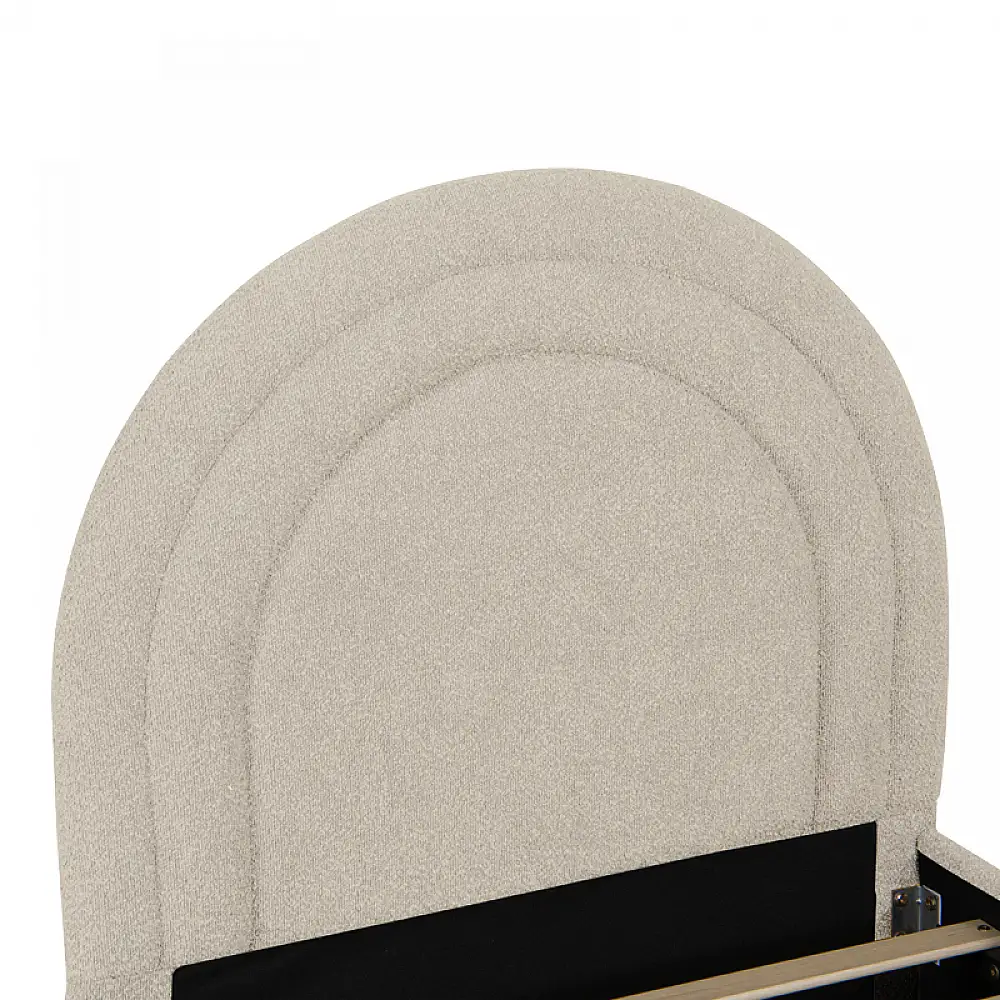 Κρεβάτι Arcuate pakoworld μπουκλέ υφασμα μπεζ με συρόμενο 90x200εκ