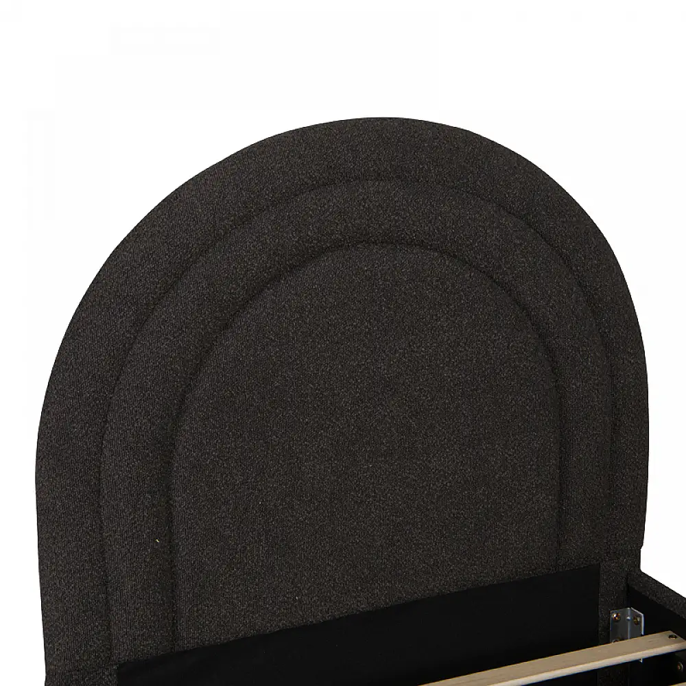 Κρεβάτι Arcuate pakoworld μπουκλέ υφασμα ανθρακί με συρόμενο 90x200εκ